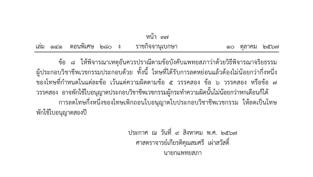 ประกาศแพทยสภา-ล่าสุด